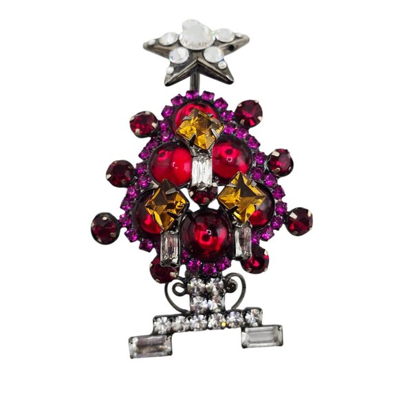 Vintage VRBA Mini Christmas Tree Brooch (A8637) - Picture 6 of 9